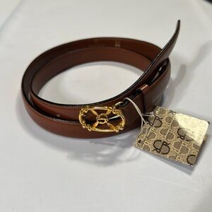 NWT Vintage Stefano Ricci Brown Colored Gold Colored Buckle Belt
